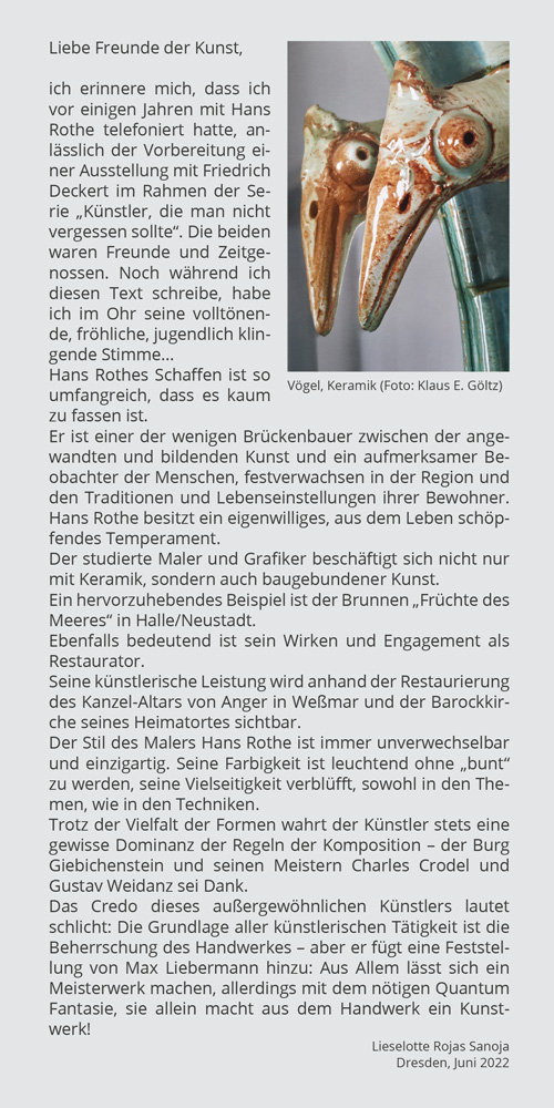 Ausstellung „FARBENKLÄNGE – Hans Rothe“ ab 23.07.2022